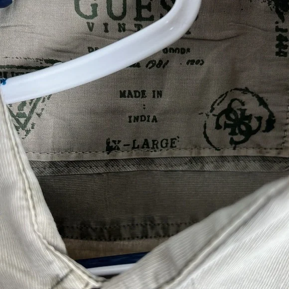 Army green long sleeve button down by Guess - Picture 4 of 4